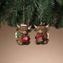 Item 431505 Holiday Highland Cow Ornament