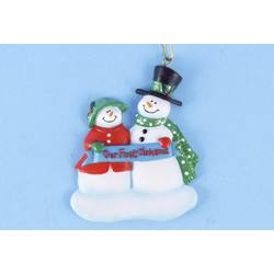 Item 436539 Our First Christmas Snowman Couple Ornament
