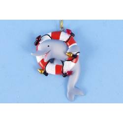 Item 436872 Dolphin In Christmas Lifering Ornament