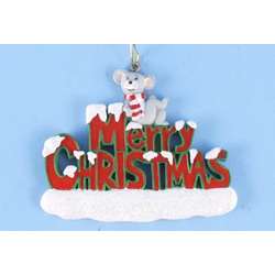Item 436877 Christmas Mouse On Merry Christmas Word Ornament