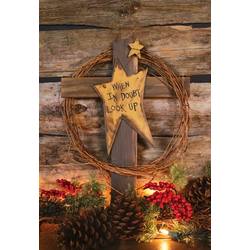 Item 455376 When In Doubt Look Up Cross/Star Wall Hanging