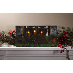 Item 455435 Lighted Pine Window Box With Candles Canvas Print