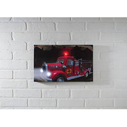 Item 455450 Lighted Fire Truck Canvas Print