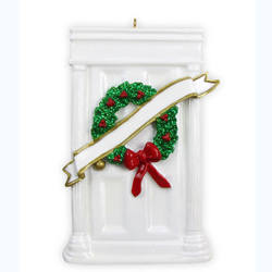 Item 459001 White Door With Wreath Ornament