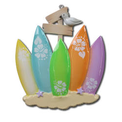 Item 459015 Surfboard Family of 5 Ornament