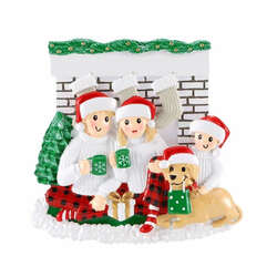 Item 459026 Family Of 3 With A Dog Ornament