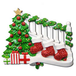 Item 459042 Bannister With 3 Stockings Ornament