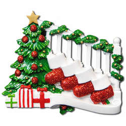 Item 459043 Banister With 4 Stockings Ornament