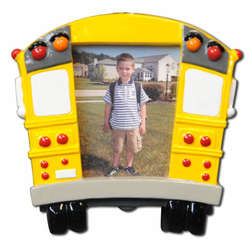 Item 459073 Yellow School Bus Photo Frame Ornament