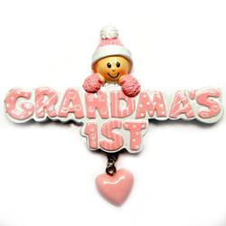 Item 459091 Pink Grandma's First Girl Ornament