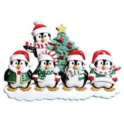 Item 459099 Penguin Family of 5 Ornament