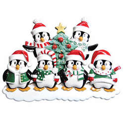 Item 459100 Penguin Family of 6 Ornament
