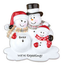 Item 459155 thumbnail We're Expecting With One Child Snowfamily Ornament