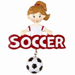 Item 459173 Girl Soccer Player With Ball Ornament