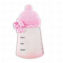 Item 459189 Baby Girl Bottle Ornament