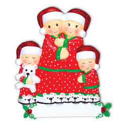 Item 459232 Pajama Family of 4 Ornament