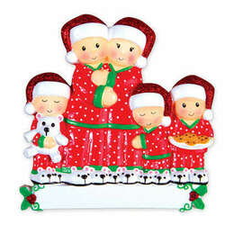 Item 459233 Pajama Family of 5 Ornament
