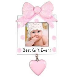 Item 459242 Pink Best Gift Ever Photo Frame Ornament