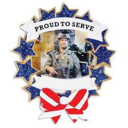 Item 459244 Proud to Serve Armed Forces Photo Frame Ornament