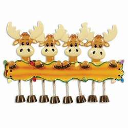 Item 459262 thumbnail Personalizable Moose Family of 4 Ornament