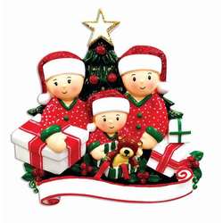 Item 459266 Family of 3 Opening Presents Ornament