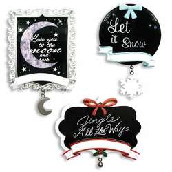Item 459282 Chalkboard Love You To The Moon And Back/Let It Snow/Jingle All The Way Ornament