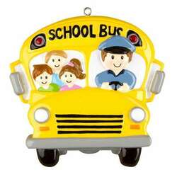 Item 459333 thumbnail Bus Driver With Kids In Yellow School Bus Ornament