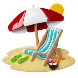 Item 459343 Beach Chair With Umbrella Ornament