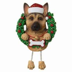 Wire Ibizan Hound Drawing Christmas Ornament Personalization Available! Four Wreath Designs