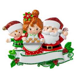 Item 459418 Santa & Mrs. Claus With 1 Child Ornament