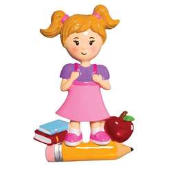Item 459436 Girl First Day Of School Ornament