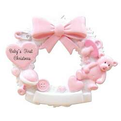 Item 459469 thumbnail Girl Baby's First Wreath Ornament