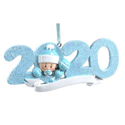 Item 459525 Blue Baby's First Christmas 2020 Ornament