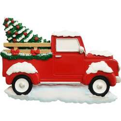 Item 459581 Red Truck W Christmas Tree Ornament