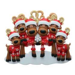 Item 459596 Mr And Mrs Reindeer Family Of 6 Ornament