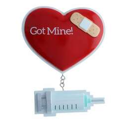 Item 459612 Vaccine Got Mine Heart Ornament