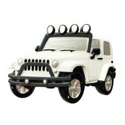 Item 459620 White Jeep Ornament
