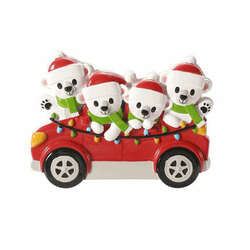 Item 459780 thumbnail Polar Bears In Car Family Of 4 Ornament