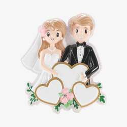 Item 459784 thumbnail Happy Wedding Couple In Wedding Dress And Tuxedo Ornament