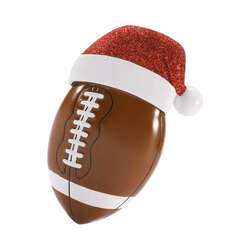 Item 459793 thumbnail Football With Santa Hat Ornament