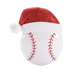 Item 459794 thumbnail Baseball With Santa Hat Ornament
