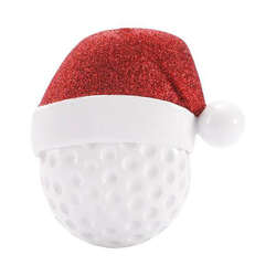 Item 459795 thumbnail Golfball With Santa Hat Ornament