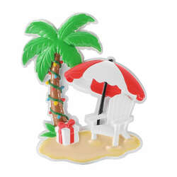 Item 459807 thumbnail Palm Tree With Chritmas Lights And Beach Chair Ornament