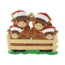 Item 459815 thumbnail Highland Cow Family Of 4 Ornament