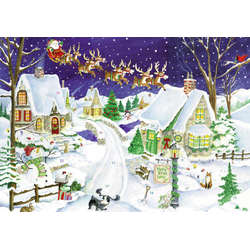 Item 473081 Eight Tiny Reindeer Flying Over Town Advent Calendar