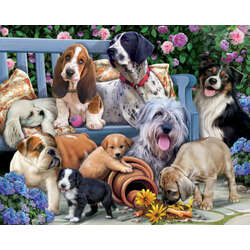 Item 473102 DOGS ON BENCH JIGSAW PUZZLE