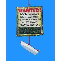 Item 483013 Fishing Sign With Dangle Ornament