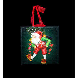 Item 483078 Santa In Slippers Canvas Print Ornament