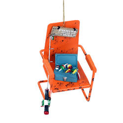 Item 483084 Rustic Fishing Chair With Tackle Box Ornament