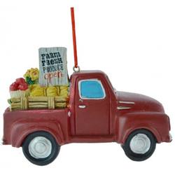 Item 483285 Red Farm Truck Ornament